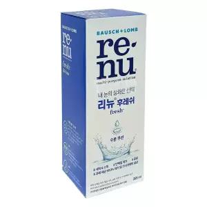 리뉴 후레쉬용액 355ml (박스만찌그러짐_2027.11.30까지)/소프트렌즈용/다기능액/단백질제거/렌즈세척