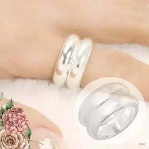 은반지 99% 실버 볼륨 엥게이지 쌍가락지 정중량 4.5D 굵기 2개(set) 여성 순은 은 반지