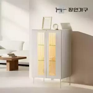 장인가구 무와 E0등급 하이그로시 LED 조명 700 거실 장식장 위스키 진열장