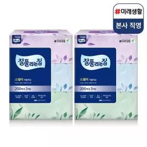 미래생활 잘풀리는집 미용티슈 집들이선물 3입 200매 2개