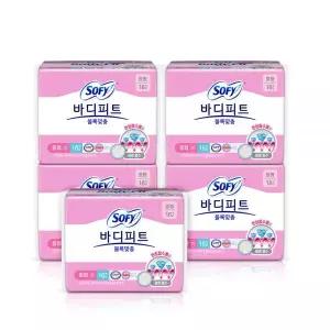 쏘피 생리대 바디피트 볼록맞춤 생리용품 중형 16P 5팩 MNS