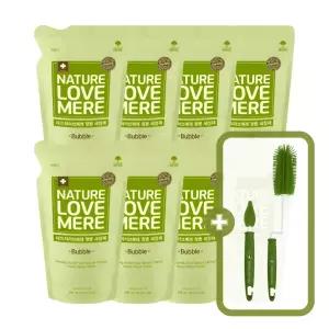 [4팩+4팩] 네이쳐러브메레 젖병세정제 거품 리필 500ml 4팩+4팩 + [GIFT] 실리콘 젖병집게 1개 (딥네이비)