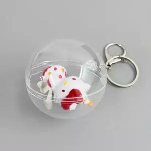 투명 원형 캡슐 키링 캡슐키링 만들기 DIY 부자재 6cm WFLPAEI