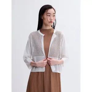 [플리츠미][소비자가 98000원] 네트 포인트 크롭 가디건_EKCDM126004