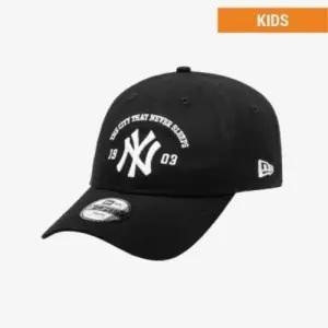 [국내매장판] 뉴에라키즈 키즈 MLB 뉴욕 양키스 시티 슬로건 언스트럭쳐 볼캡 블랙