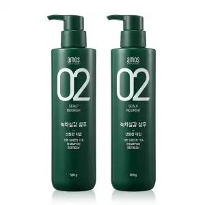 1+1 아모스 녹차실감 지성(산뜻한 타입) 샴푸 500g (무료배송)