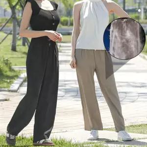 자몽드 에어쿨 찰랑바지 냉감 밴딩 와이드팬츠