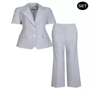 SET 여성 소미 투버튼 린넨 여름 정장 자켓+팬츠 세트