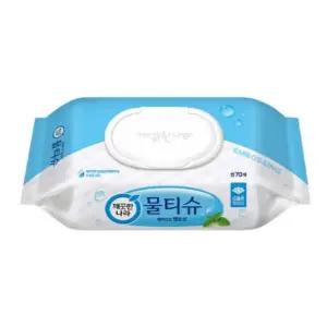 깨끗한나라 페퍼민트 엠보싱 물티슈 캡형 70매 20팩