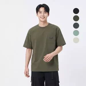 디스커버리 프레시벤트 여름 냉감 우븐 가슴포켓 반팔 티셔츠 DMRS81053