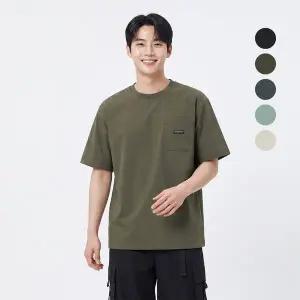 디스커버리 남성 프레시벤트 여름 냉감 우븐 가슴포켓 반팔 티셔츠 DMRS81053
