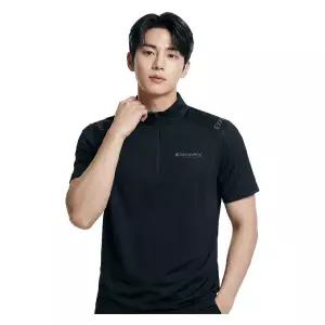 디스커버리 남성 냉감 집업 반팔티셔츠 DMZT61043-BKS