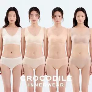 [크로커다일] 쿨라이트 실키핏 일체형 V넥 브라팬티 8종세트 CDW6N42434445T