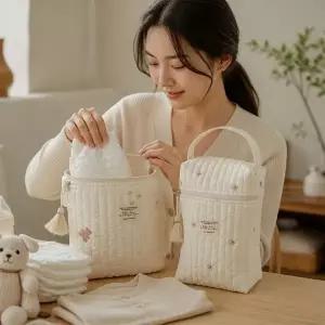 [하프클럽/]기저귀가방 기저귀파우치 손잡이형 휴대용 보관 가방 여행 용품