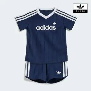 [아디다스키즈](대구신세계)[adidas kids] (A085-A100) 핀스트라이프 스프린터 쇼츠 티 세트 (KT4364)