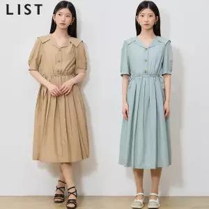 [리스트(LIST)] 바스락 세일러 칼라 셔링 원피스 (택가격: 268000원)