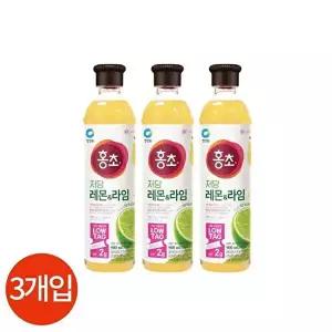 [대상]청정원 저당 홍초 레몬 라임 900ml x 3개