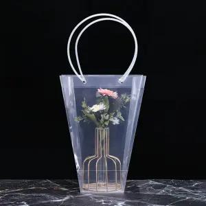 투명 사다리형 쇼핑백 특대 25x13x34 꽃집 사다리 꽃다발 선물 화분
