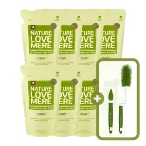 [4팩+4팩] 네이쳐러브메레 젖병세정제 액상 리필 500ml 4팩+4팩 + [GIFT] 실리콘 젖병집게 1개 (딥네이비)