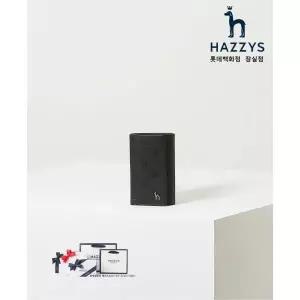 [롯데백화점]헤지스ACC [선물포장] [GOLDEN LANE] 블랙 로고패턴 소가죽 키홀더 HJWA2F566BK