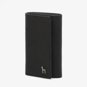 [헤지스](대구신세계)[GOLDEN LANE] 블랙 로고패턴 소가죽 키홀더 HJWA3F566BK