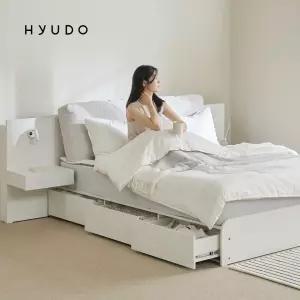 [7월 단독 특별가]휴도 JAJA 다감한 선유 조야 패브릭 쿠션형 호텔식 LED 빅서랍 수납침대 퀸(Q)