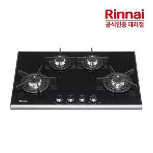 [전국설치] 린나이 빌트인 4구 와이드 가스레인지 RBR-P4400 펄크리스탈 HY