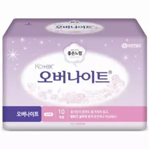 유한킴벌리 좋은느낌 코텍스 오버나이트 10p X 32개 생리대 날개형 여성용품 순면
