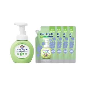 아이깨끗해 핸드워시 용기 청포도 250ml, 1개 + 리필 청포도 200ml, 4개