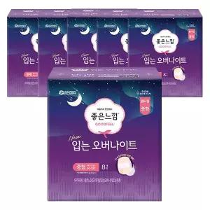 좋은느낌 입는 오버나이트, 중형, 8매, 6개