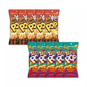 오리온 치킨팝 닭강정 65g+치즈뿌린 치킨팝 65g 5개씩 (총 10개)