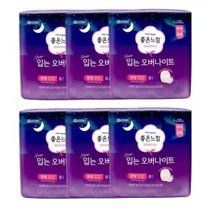 좋은느낌 New 입는 오버나이트 중형 8매x6팩 여성 입는 팬티형 생리대