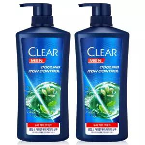 맨 쿨링 이치 컨트롤 샴푸 두피케어 대용량 650ml 2개