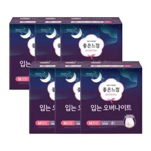 좋은느낌 입는 오버나이트 M 중형 8매입 x 6팩