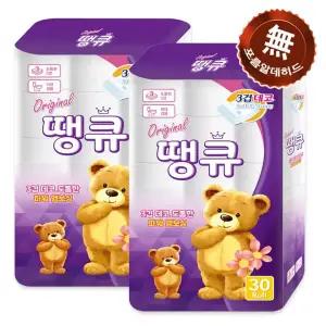[갓성비] Original 땡큐 3겹 30롤 2팩 (NEW/오리지널/크린에스) 랜덤 발송