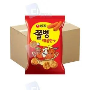 매콤소스 농심 쫄병스낵 매콤한맛 30봉 라면땅 간식 봉지과 82g