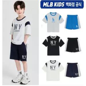 [MLB키즈](신세계 사우스시티)[백화점 공식]25SS 베이직 스트릿 빅로고 티셔츠 반팔 세트 (3color) 7AT...