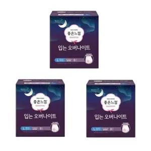 49778062-좋은느낌 입는 오버나이트 대형 8매 X 3팩 (총 24매) 편안한생리대 입는