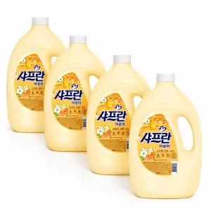 기분좋은향기 샤프란 섬유유연제 소프트코튼 3.1L 4개