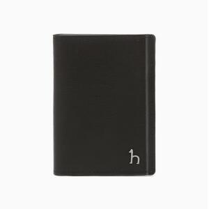 [헤지스] 블랙 배색포인트 소가죽 카드지갑 HJHO3F336BK
