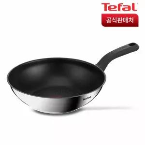 (정상가48,500원)테팔 인덕션 티타늄1X 스테인리스스틸 에센스쿡 웍 28cm