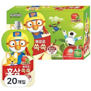 팔도 뽀로로 홍삼쏙쏙 사과매실 100ml x 20개