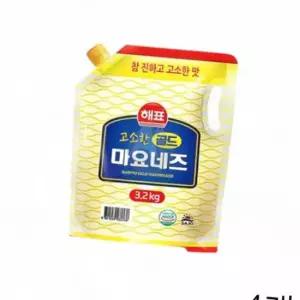 해표 고소한 골드 마요네즈 3.2Kg X 4개 대용량 식당용 업소용 사라다용 비닐마요네즈
