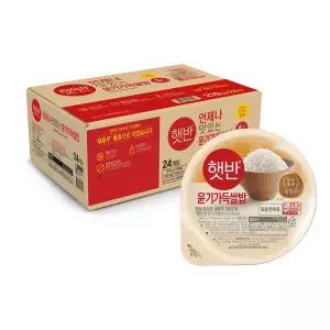 햇반 윤기가득 즉석밥 쌀밥 간편 조리 210g 24입 1박스 GST