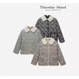 [Thursday Island] 덤블 카라 패턴 퀼팅 점퍼(T238MJP301W)