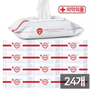(의약외품)메디와이퍼 손소독티슈 80매 24개 크리너 세정 방역용 방역물 세정제 소독제 티슈제