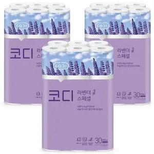 코디 코디 라벤다스페셜 화장지 30mx30롤 3팩 (무료배송)