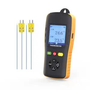 Tzone 열전대 온도계 듀얼 프로브 데이터 로거 K/T/J 센서 채널 온도 데이터로거 USB HVAC 실험실 산업용
