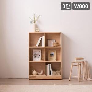 [삼익가구]SAMICK우디 800 3단 삼나무 원목 책장