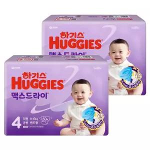 하기스 2024 아기용품 육아템 일회용 맥스드라이 밴드형 기저귀 남여공용 4단계 120매